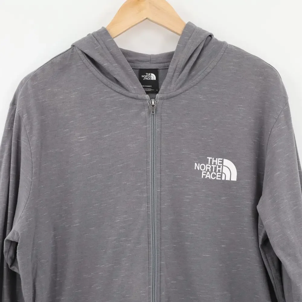 The North Face Men's Full Zip Large Logo Grey Hoodie Sz L